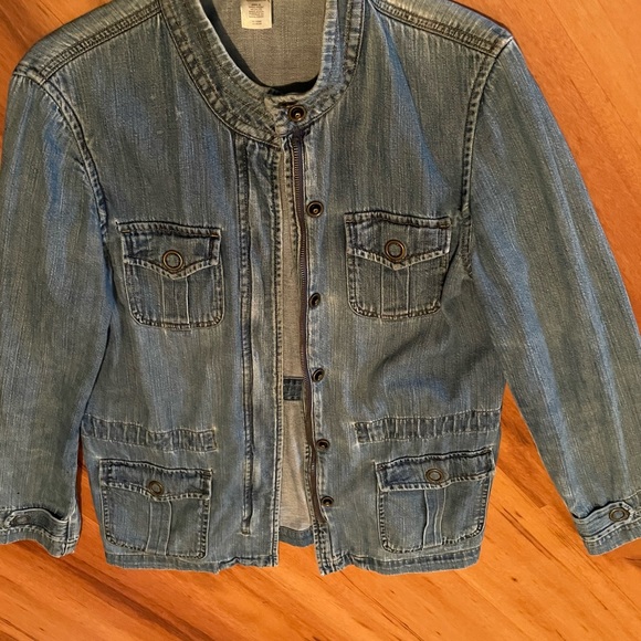 Jones of New York Sport Womens Denim Utility Jacket - Picture 2 of 5